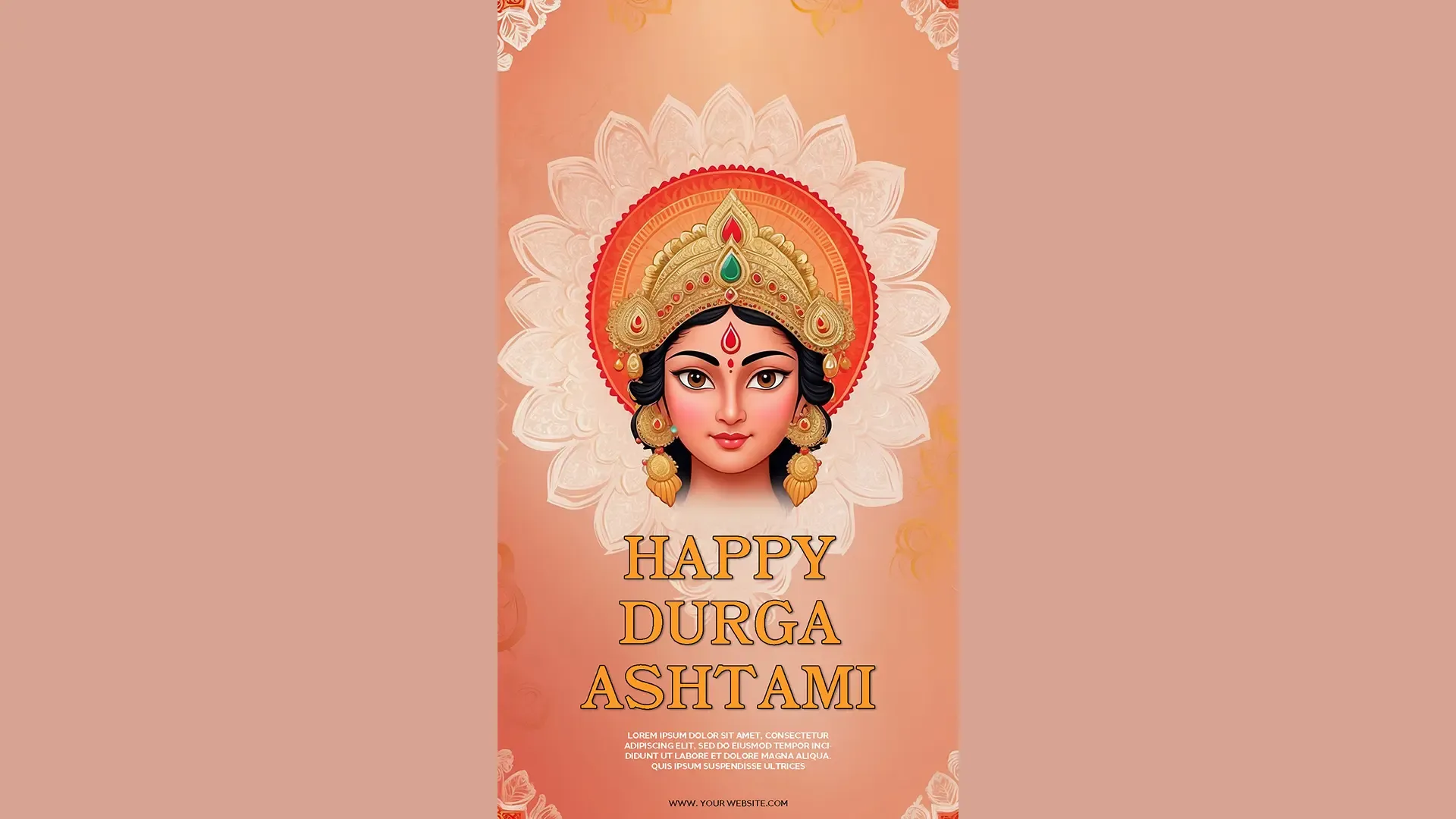 Beautiful Goddess IG Story PSD Design for Durga Ashtami Celebration